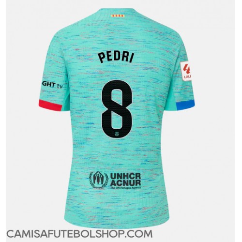 Camisa de time de futebol Barcelona Pedri Gonzalez #8 Replicas 3º Equipamento Feminina 2023-24 Manga Curta